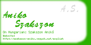 aniko szakszon business card